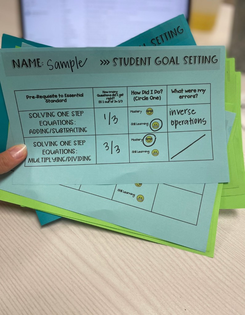 Learning Targets Goal Setting - Brooklyn's Brightest